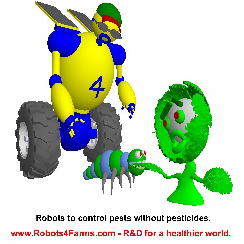 farm robot 02 image - removing pest insect caterpillar